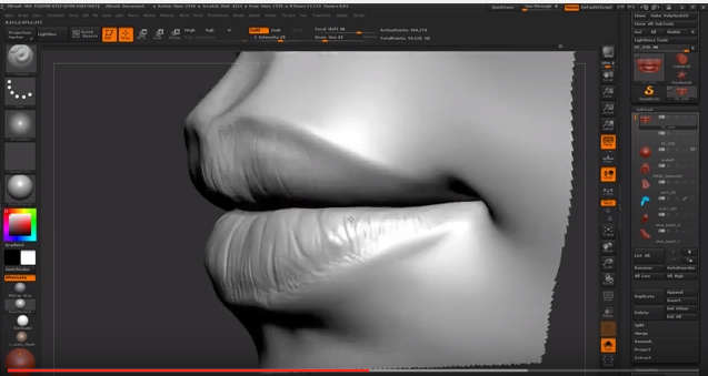 zbrush 3d model lips