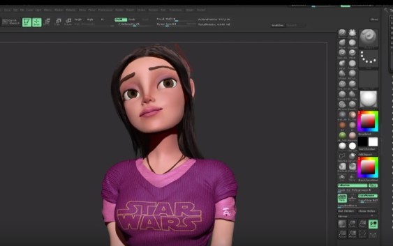 3D sculpting and texturing timelapse with Zbrush | Animation Worlds